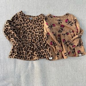 Set of 2 long sleeve baby doll shirts